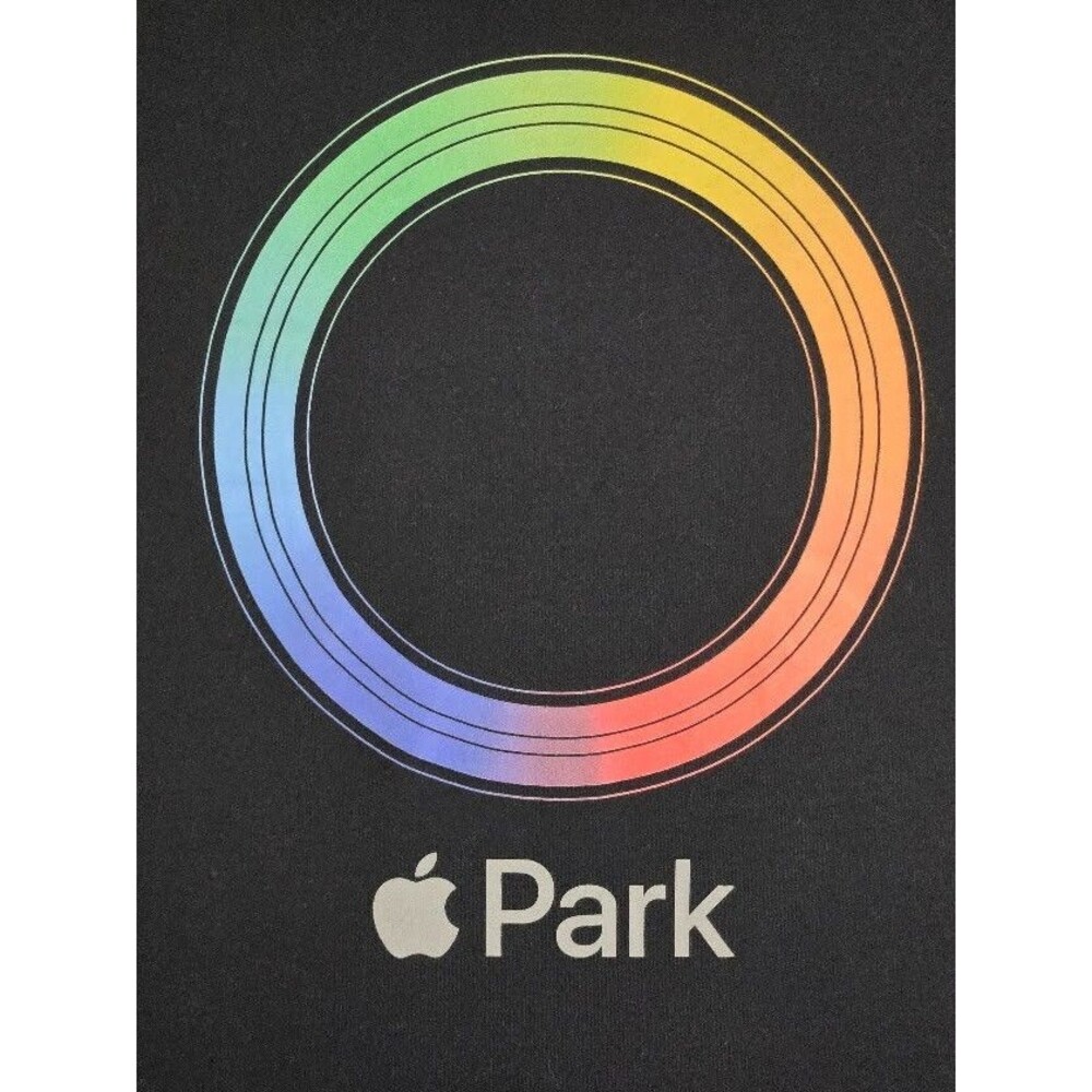 Apple Park Shirt Mens XL Visitor Center Black Infinity Loop Rainbow Computers - Picture 2 of 6